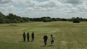 People making their way to the golf course