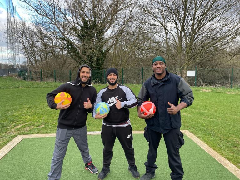Men at footgolf.