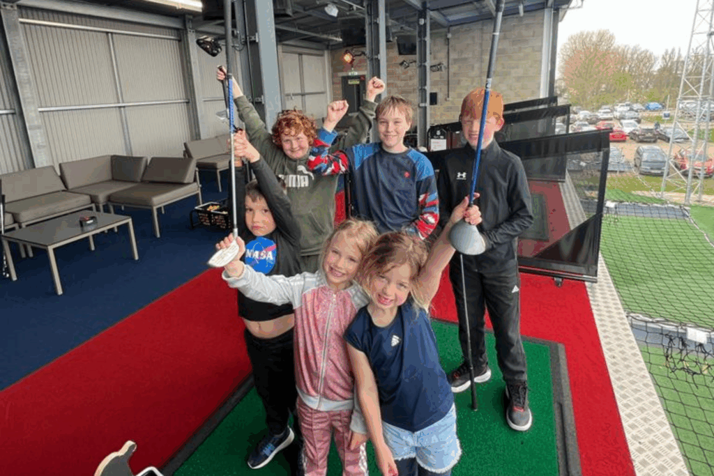 Kids Golf on interactive driving range
